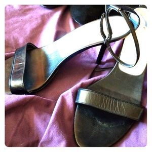 Black ankle strap heels